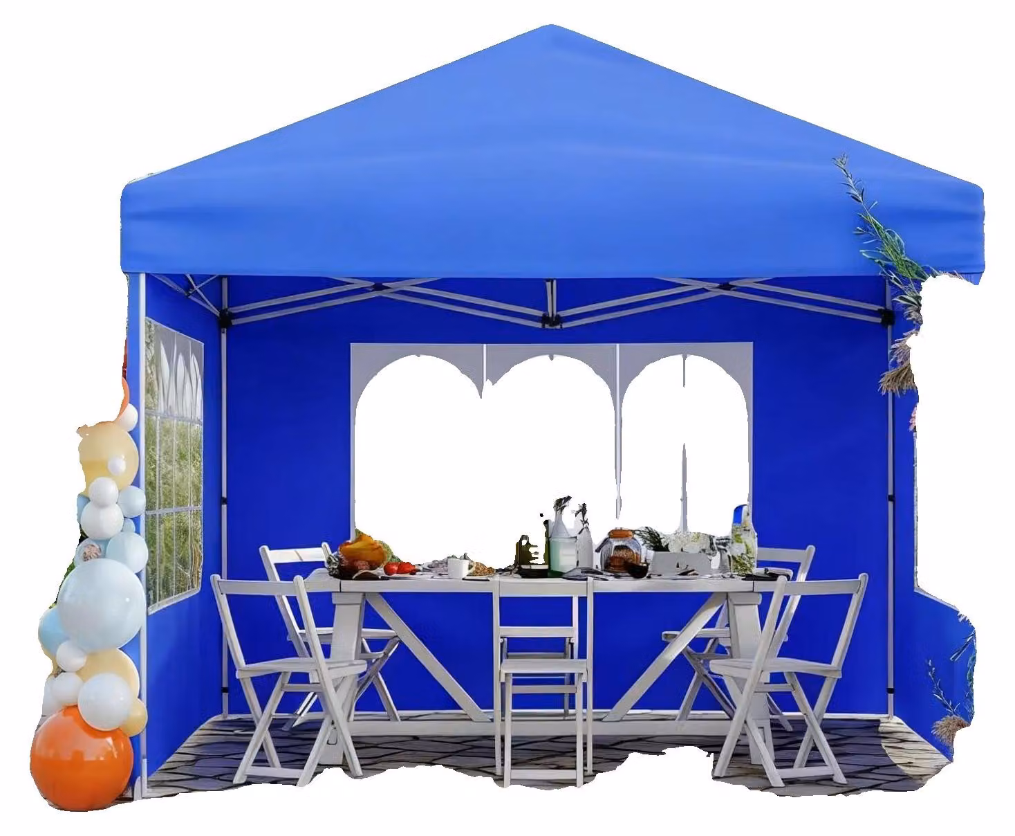 Padiglione, impermeabile, regolabile in altezza, blu