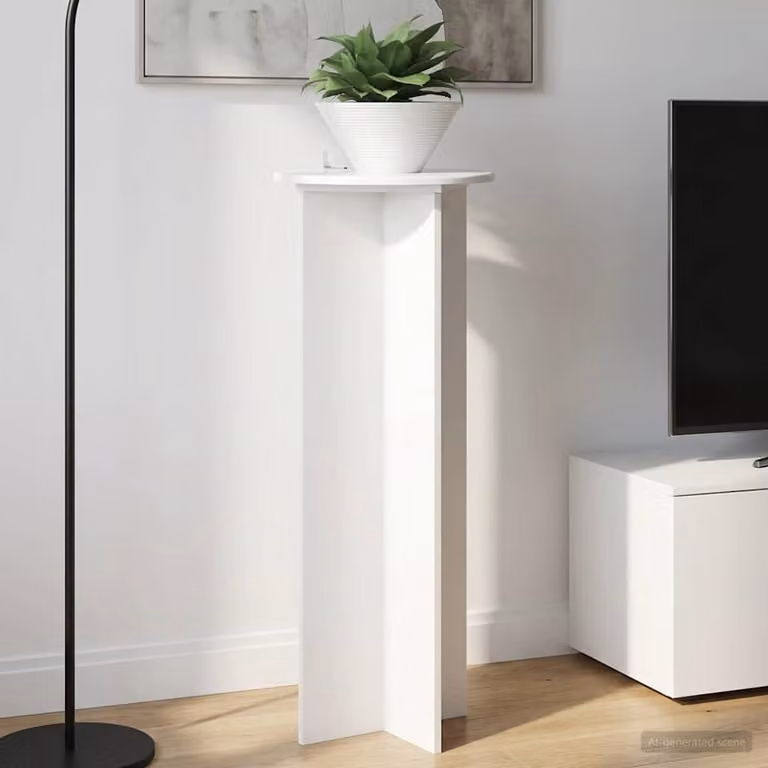 Set di 2 supporti per piante vidaXL in legno MDF bianco lucido, Ø 40 cm x H 100 cm