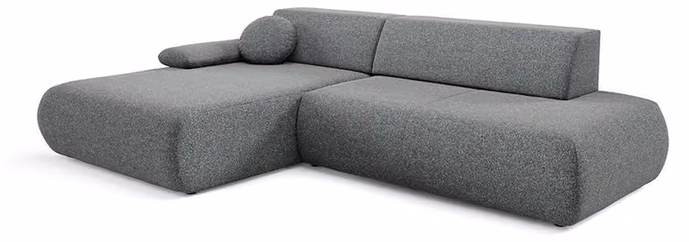 Divano angolare con funzione letto, modello Puentro, lato sinistro, finitura "Granito"