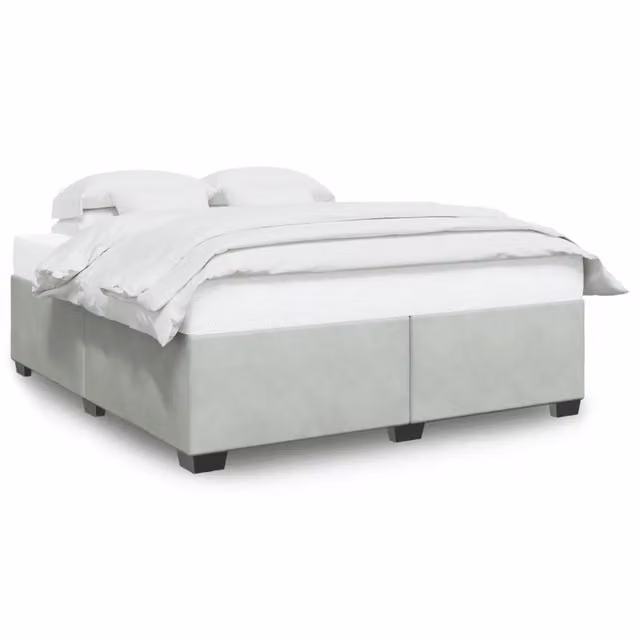 Letto matrimoniale | Letto per adulti | Giroletto senza Materasso Grigio Chiaro 200x200 cm Velluto