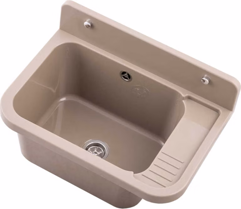 Lavello per officina Lavandino in plastica con accessori; beige