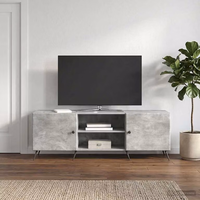 Mobile TV vidaXL Grigio, L 150 x P 31 x H 50 cm in Legno e Metallo stile Vintage
