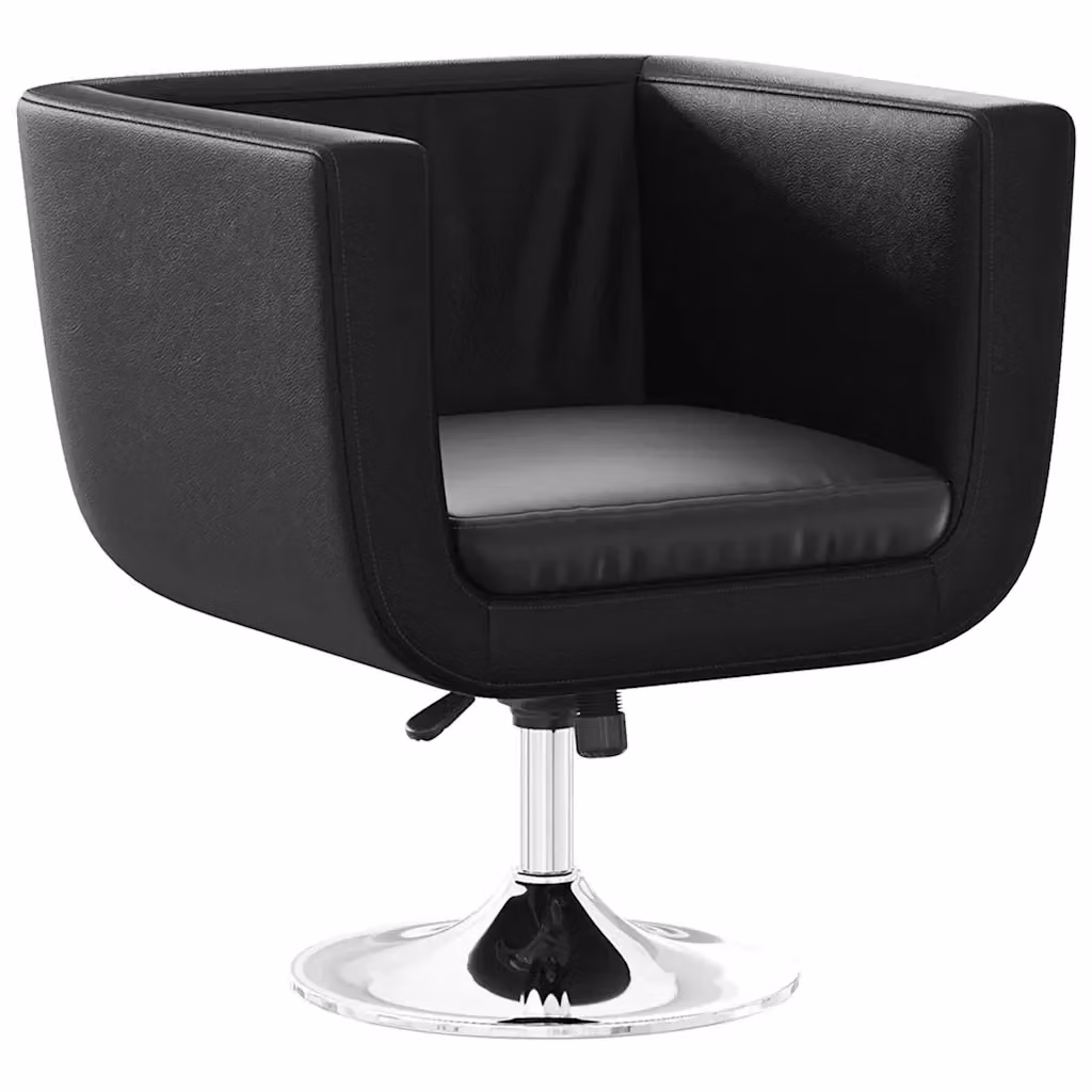 Sedia da bar girevole moderna vidaXL in similpelle nera con struttura in metallo e plastica – 2