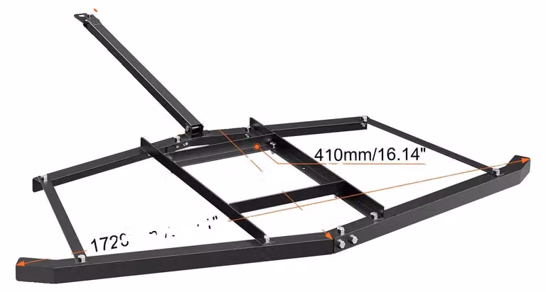 Livellatrice stradale, acciaio ad alta resistenza, profondità regolabile, 168 cm
