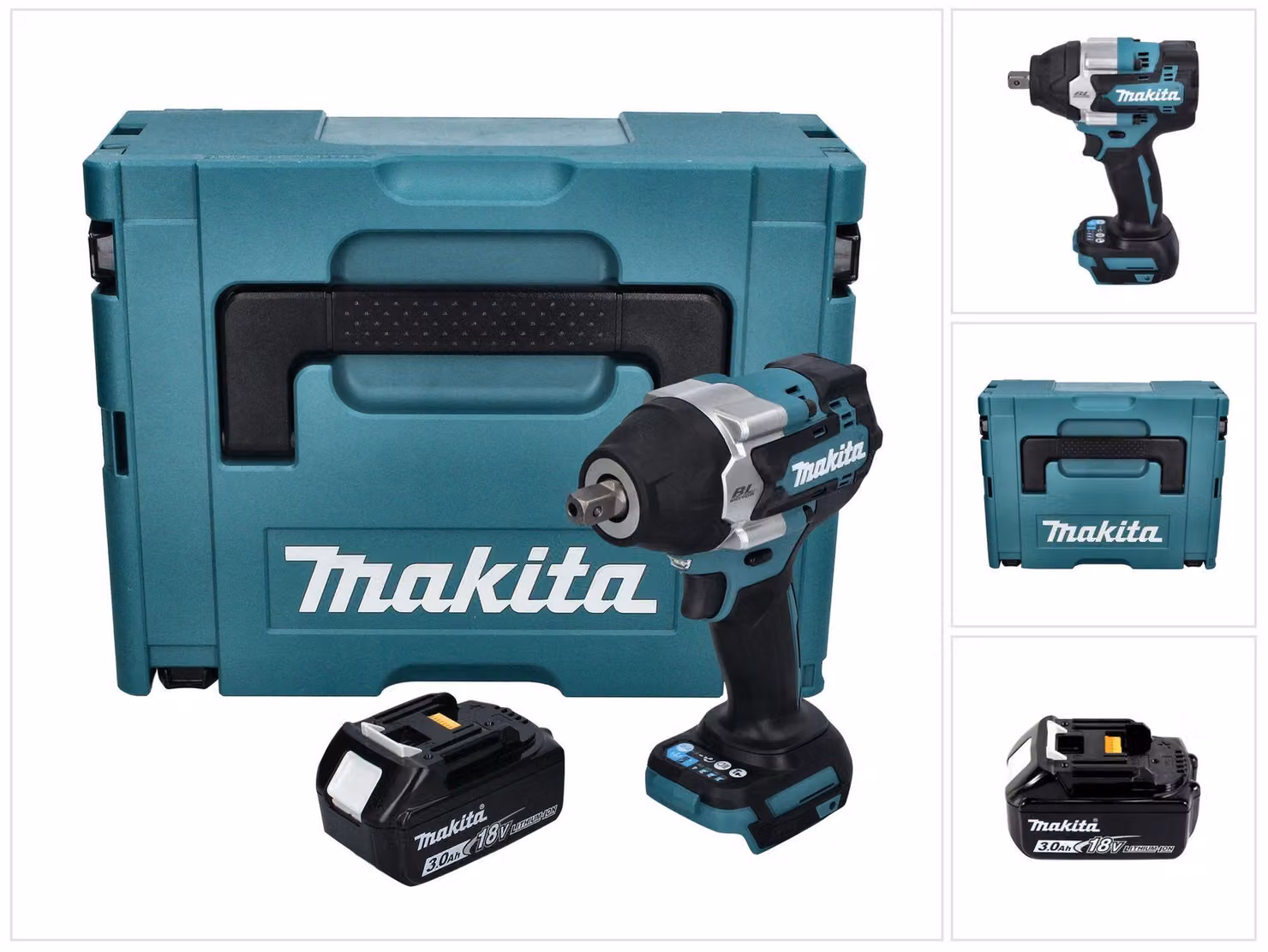 Avvitatore a impulsi a batteria Makita DTW 701 F1J 18 V 700 Nm 1/2" XPT Brushless + 1x batteria ricaricabile 3,0 Ah + Makpac - senza caricabatterie