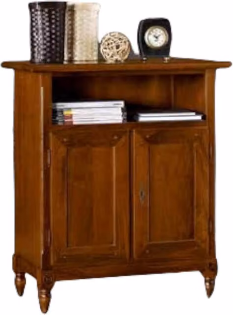 Porta TV classico in legno stile arte povera con 2 ante color noce Mobili 2G L: 81 cm, P: 43 cm, H: 94 cm – 1