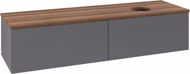 V&B Mobiletto senza struttura frontale - illuminazione Antao 160x50cm, WBP w. wal, Anthrac. m Lac