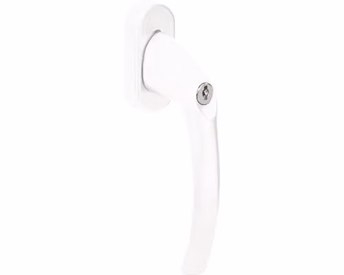 Maniglia per finestra RHW.009.L.SU.F9016 con serratura e anima in zinco, alluminio, bianco