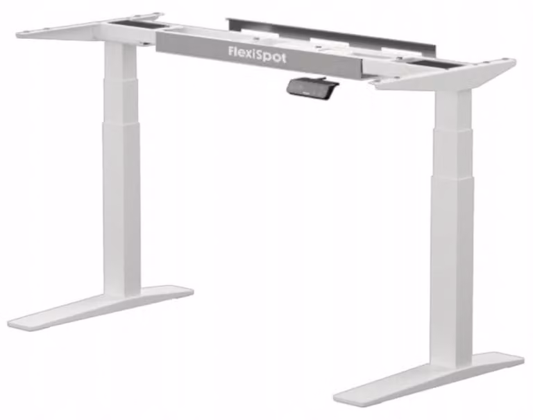Tavolo regolabile in altezza elettricamente, in bambù, 140 x 70 cm, colore bianco