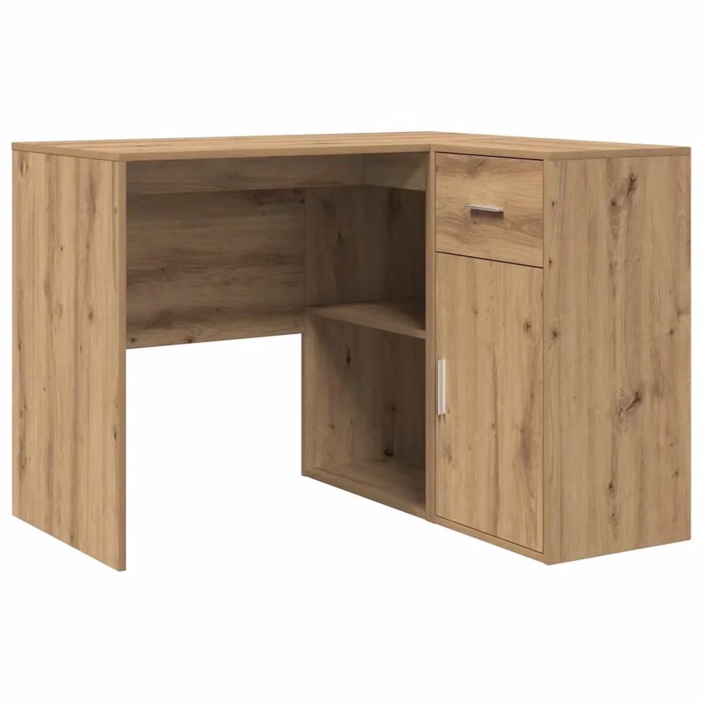Scrivania ad angolo moderna vidaXL in legno color rovere marrone L: 102 cm, P: 88 cm, H: 75 cm – 2