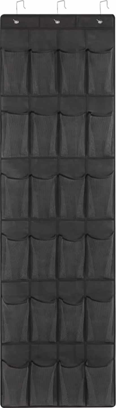 Borsa portaoggetti 24 scomparti Borsa appesa in rete - Borsa portaoggetti - Borsa portaoggetti multifunzionale - Borsa portagiochi - Nero.
