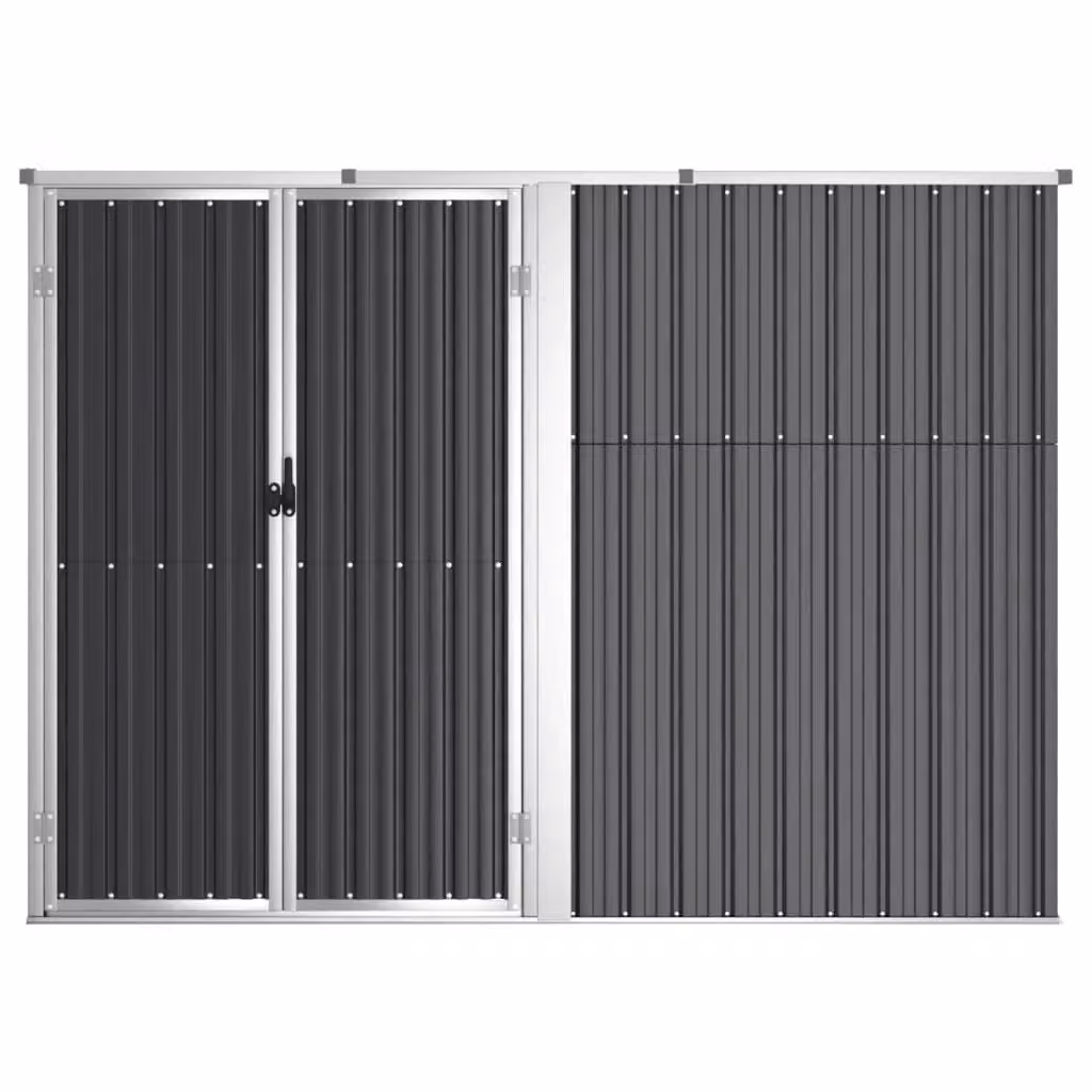 Casetta da giardino e ripostiglio esterno in acciaio zincato antracite L: 225 cm, P: 89 cm, H: 161 cm – 2