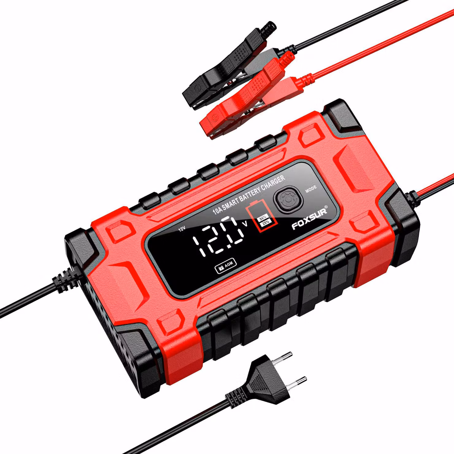 AWTOOLS, raddrizzatore FOXSUR 12V e 24V, 10A, con display LCD