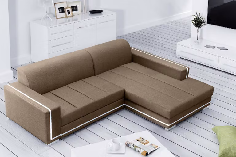Sofa Schlafsofa Designer Sofa mit Bettfunktion + Bettkasten Ecksofa Couch