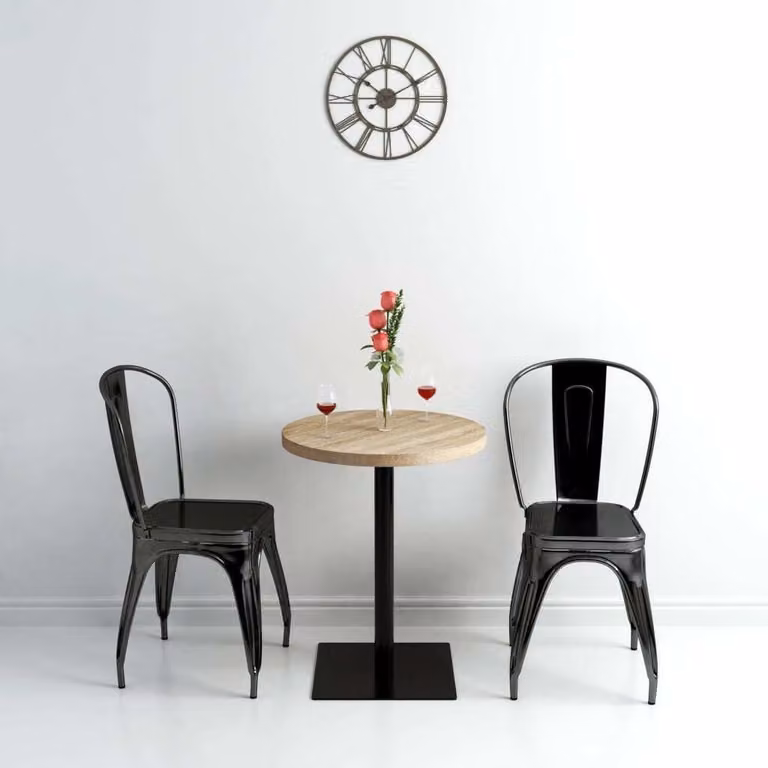 Maison Exclusive - Tavolino da bistrot in MDF e acciaio, rotondo, 60 x 75 cm, effetto rovere