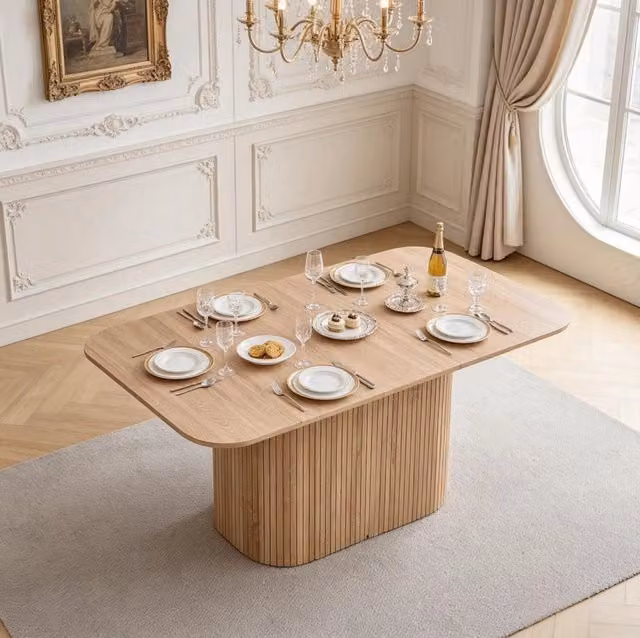 Tavolo da pranzo ULEVR 160x90 cm, tavolo per sala da pranzo o soggiorno, finitura effetto legno