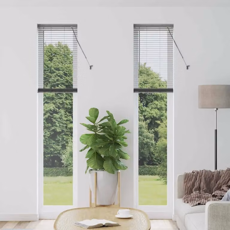 Tenda Veneziana vidaXL in Alluminio Grigio, L: 220 cm, H: 50 cm