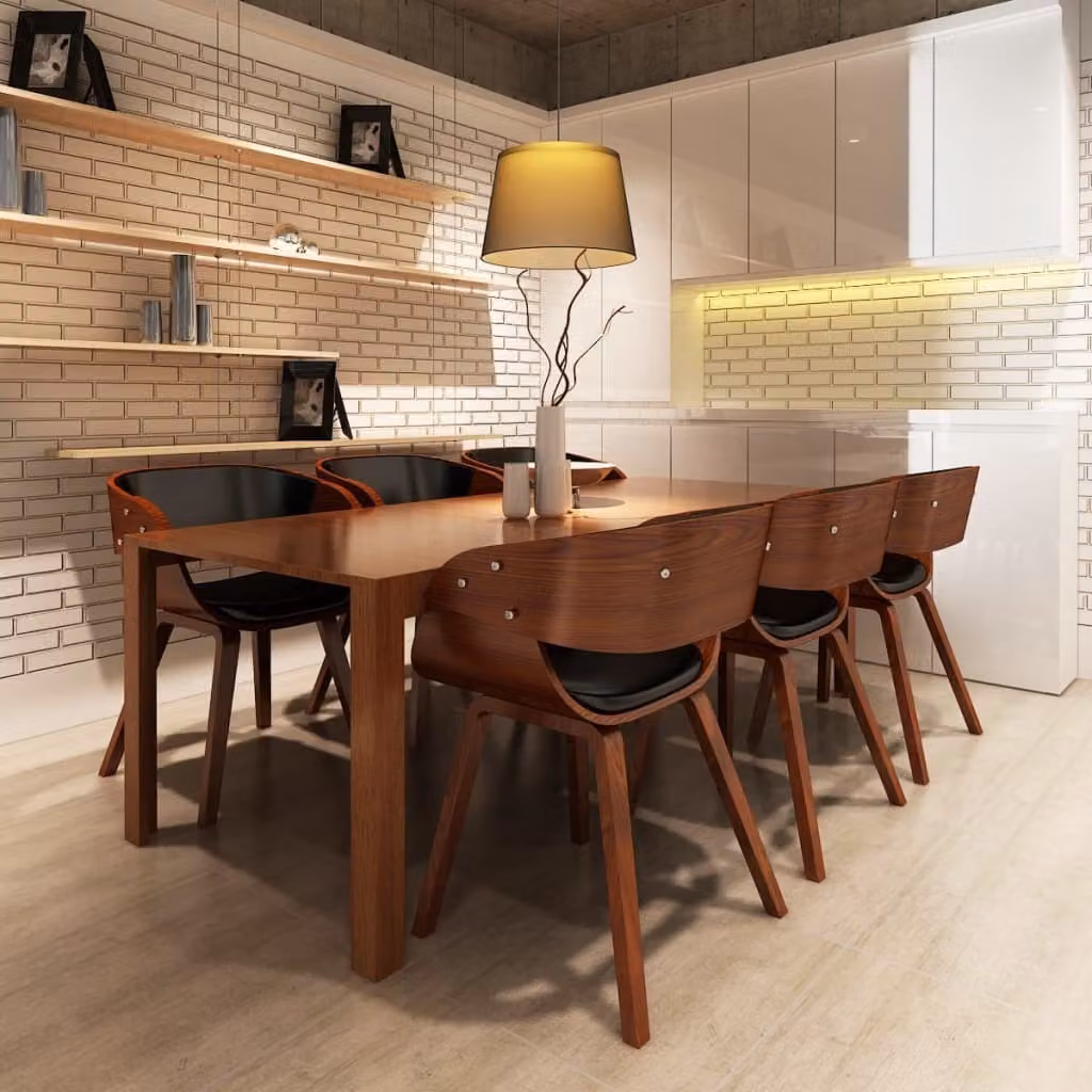 The Living Store Sedie da pranzo 6 pz. Similcuoio marrone
