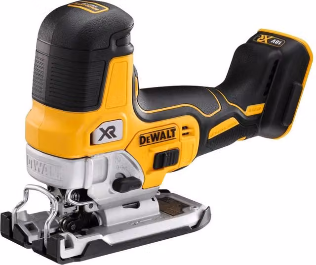 DeWalt DCS335N-XJ Seghetto Alternativo 18V con Motore Senza Spazzole, Nero e Giallo, Velocità 0-3200 colpi/min e Capacità di Taglio Legno 135 mm