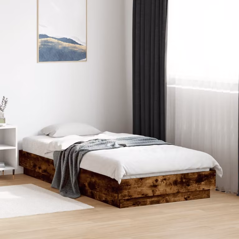vidaXL Giroletto senza Materasso in Rovere Fumo e Truciolato, L 75 cm x P 190 cm