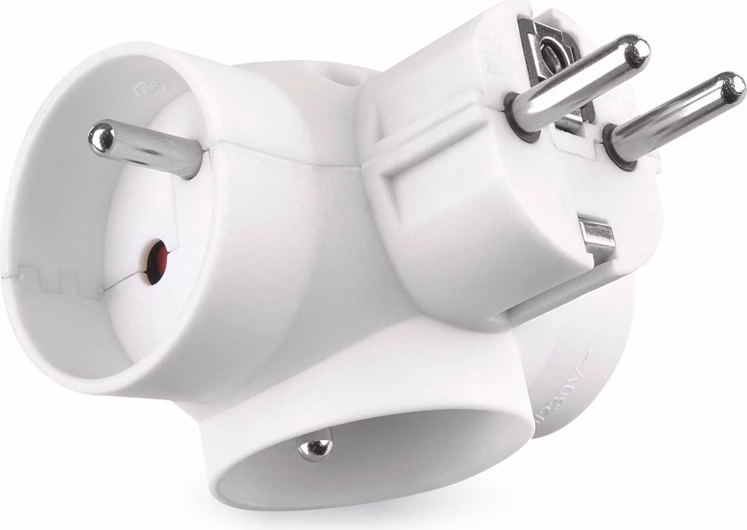 Presa a tre vie EMOS con protezione tattile aumentata, adattatore per uso interno (IP20), carico massimo 250 V/16 A/3680 W, bianco, P0024FR