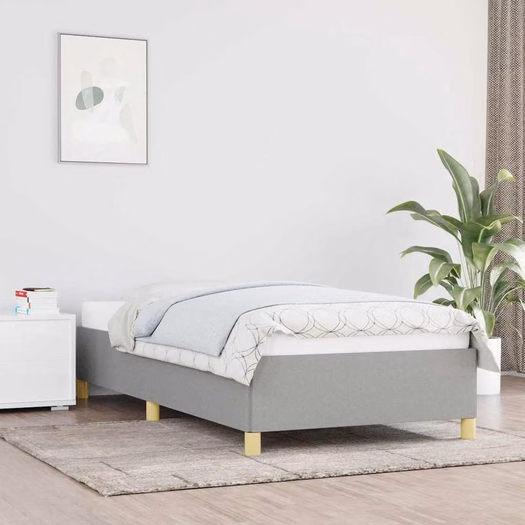 vidaXL Giroletto senza Materasso in Tessuto Grigio Chiaro L/P/H: 80 x 200 x 35 cm