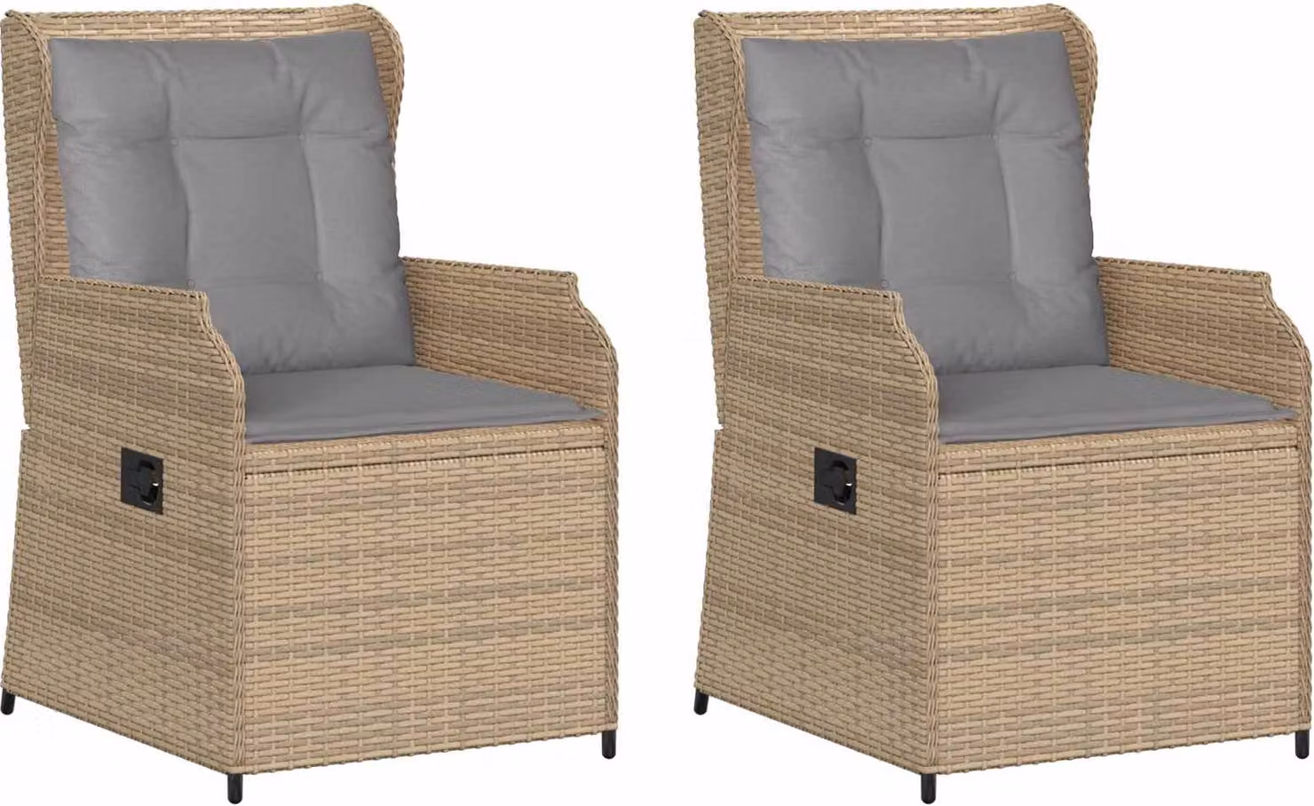 Panchina da giardino 2 pcs Beige polyrattan