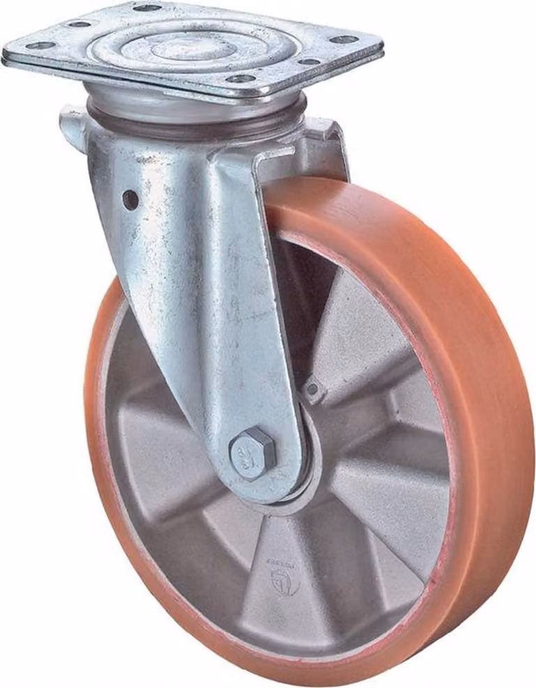 BS Ruote girevoli con piastra avvitabile Pneumatico in poliuretano fuso Cuscinetto a sfera 150 mm 250 kg - L400.B90.150