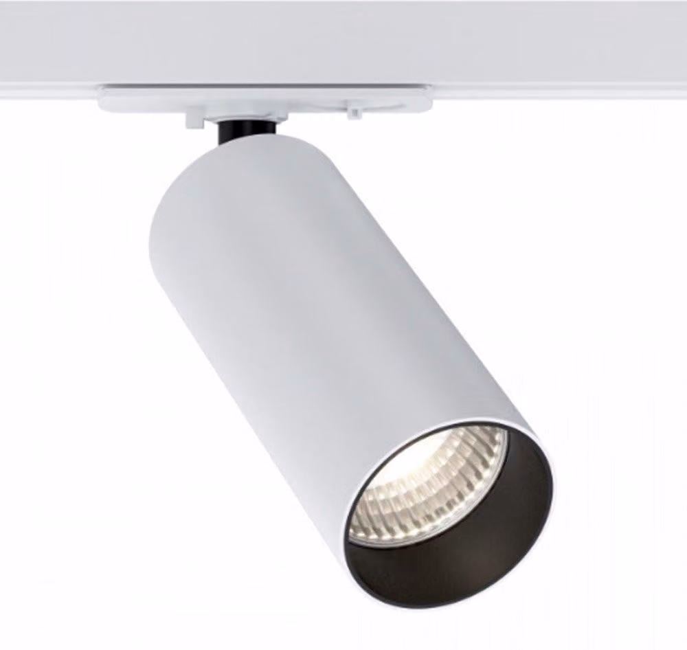 Faretto Per Binario Focus Led Clip Moderno Alluminio Bianco E Nero 1 Luce