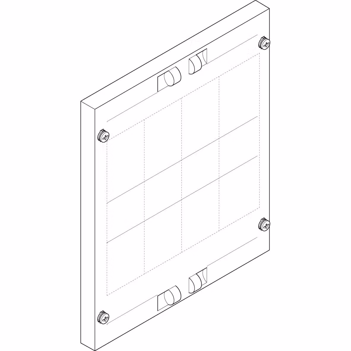 Piastra di copertura ABN 250 x 300 mm 1FB/2RE per NH00 / NH000 su traversa di montaggio/collettore FAP12709N
