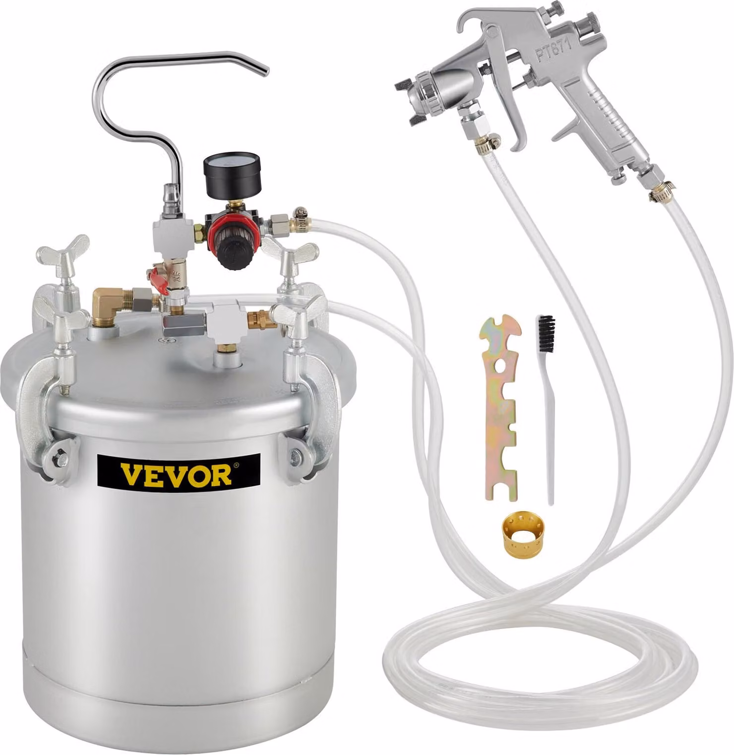 pistola a spruzzo da 10 L, contenitore per vernice da 30 PSI, sistema di verniciatura a spruzzo Supporto per l'applicazione di vernici a base d'acqua, mordenti, vernici, lacche, finiture di pregio per progetti interni ed esterni