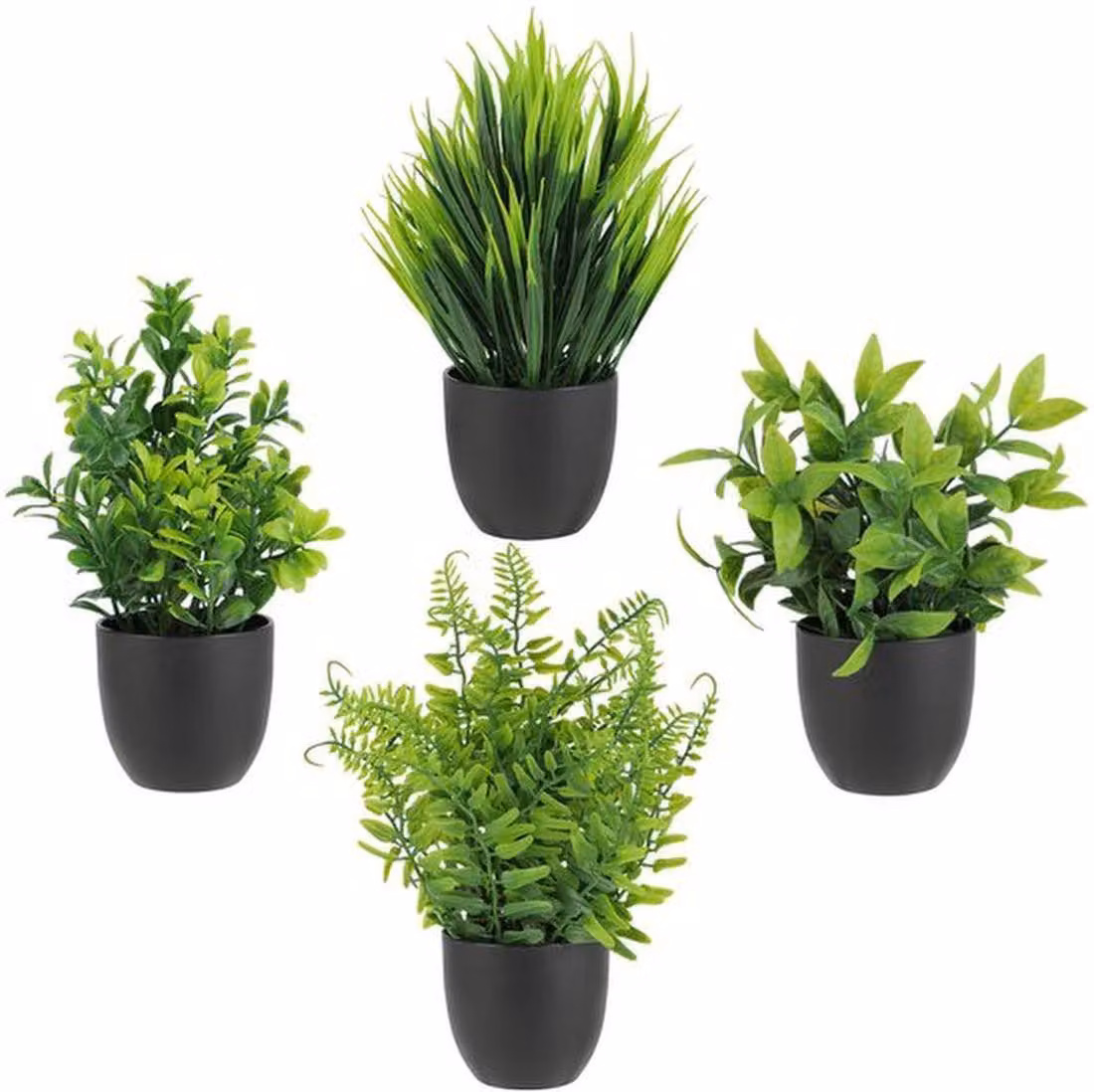 Set Azomor composto da 4 piante artificiali realistiche in vaso per una decorazione d'interni suggestiva