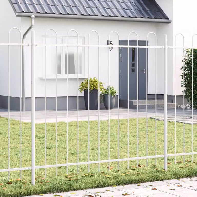 Set di 2 recinzioni per giardino vidaXL BOXTEL in acciaio verniciato a polvere, Grigio, L: 340 cm, H: 100 cm