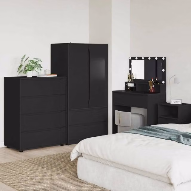 Armadi di Stoccaggio 80 x 48 x 105 cm Legno ingegnerizzato Nero 3406226
