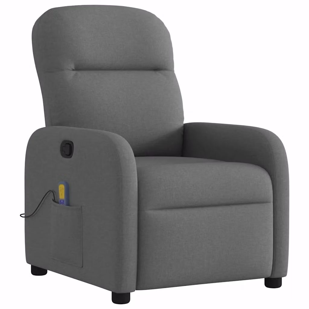 Poltrona reclinabile relax vidaXL in tessuto grigio con braccioli e leva manuale – 2