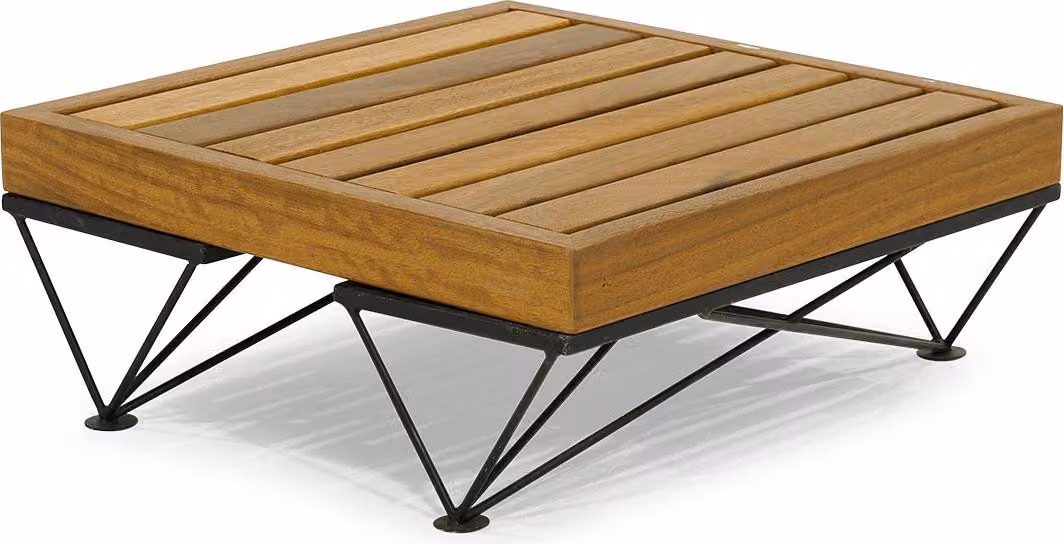 Dunkelbrauner Edel Couchtisch Designer Gartenmöbel Luxuriöser Holztisch