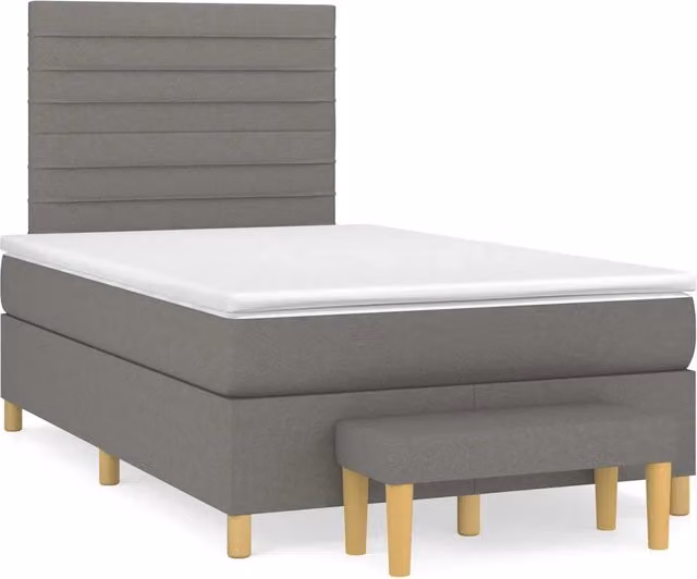 Letto Ibrido vidaXL con Giroletto a Molle e Materasso in Tessuto, Colore Nero, L/P/H: 120 x 200 x 193 cm