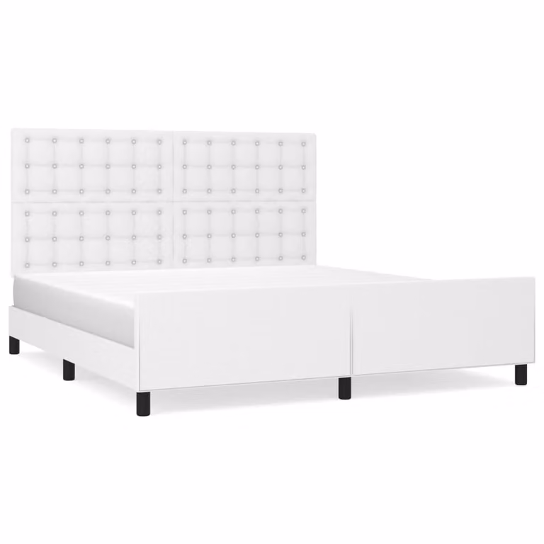 Giroletto con Testiera Bianco 160x200 cm in Pelle finta