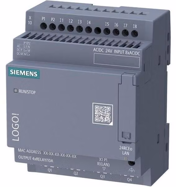 Siemens LOGO! 24 RCEo 6ED1052-2HB08-0BA3, modulo base LOGO! senza display, alimentazione AC/DC 24 V