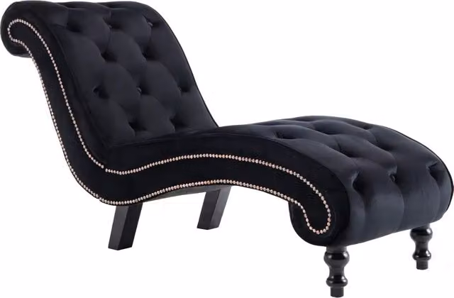 Sedia a Sdraio Nera in Velluto CFW6523854