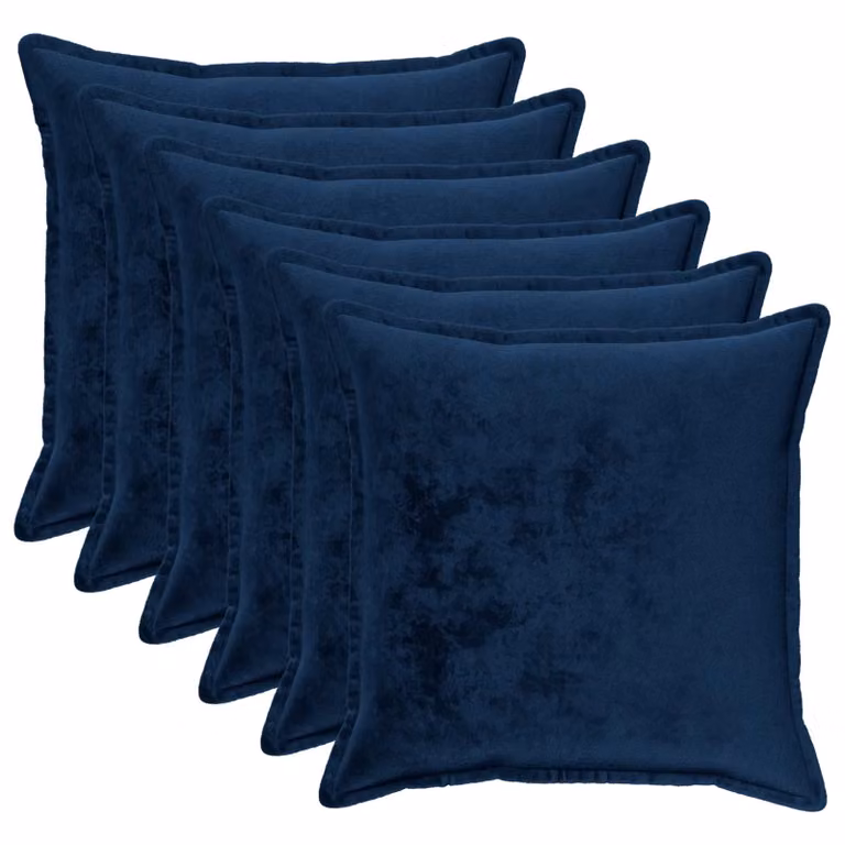 vidaXL Federa 6 pcs HOUTEN Blu navy 80 x 80 cm Flanella