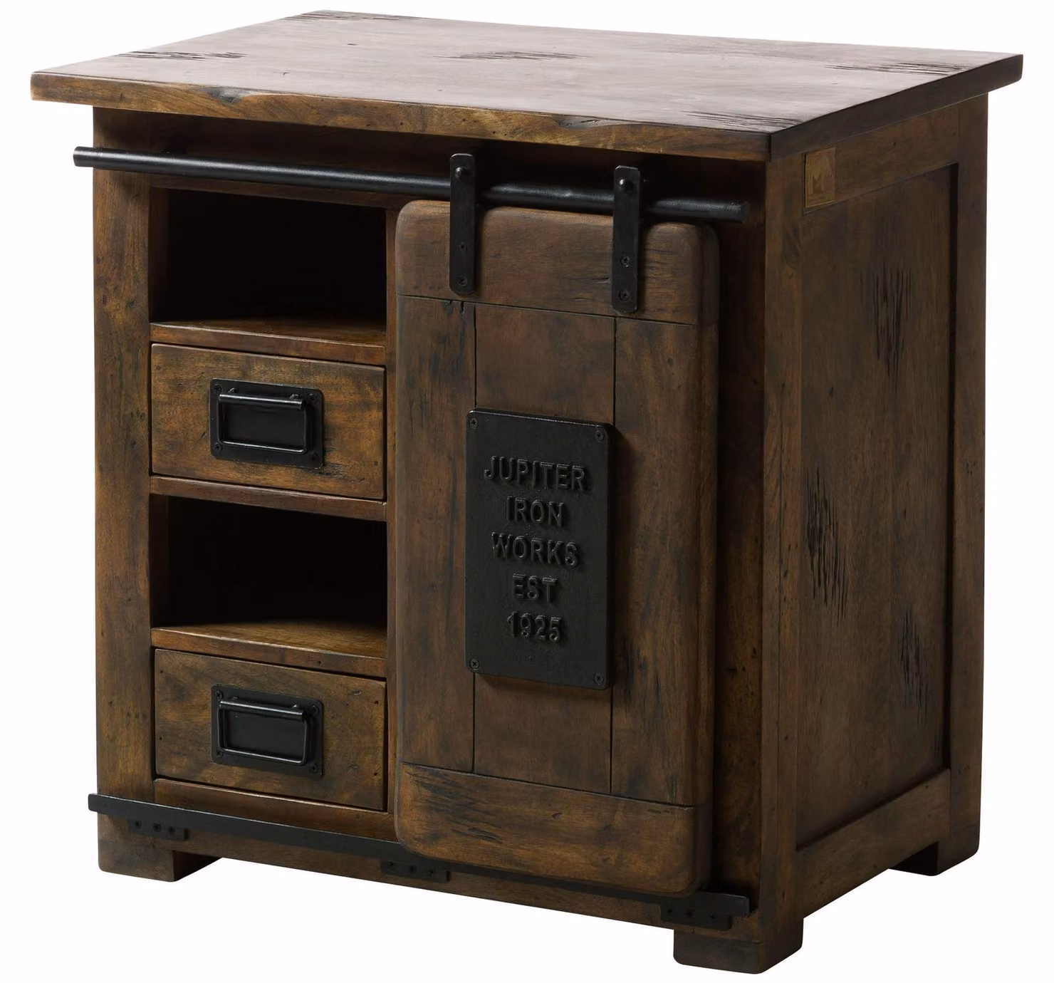 MASSIVMOEBEL24 | Kommode Mango 70x45x70 braun lackiert RAILWAY #423
