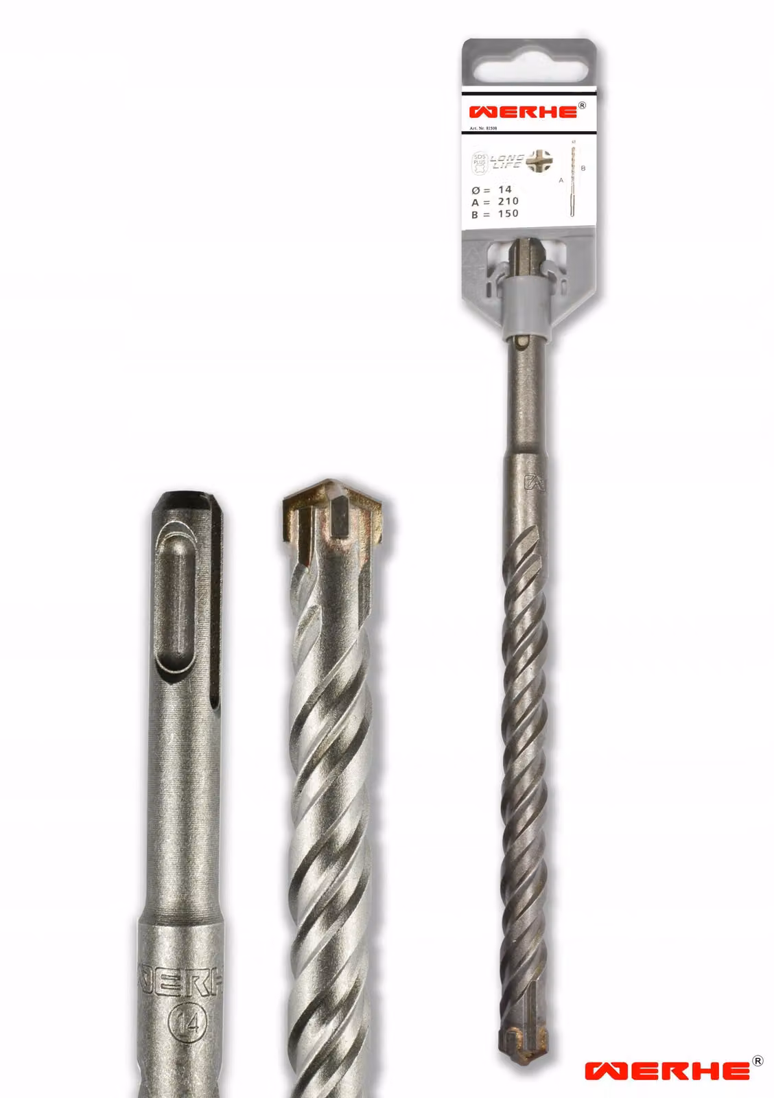WERHE SDS PLUS punta a croce per calcestruzzo 14x210 mm