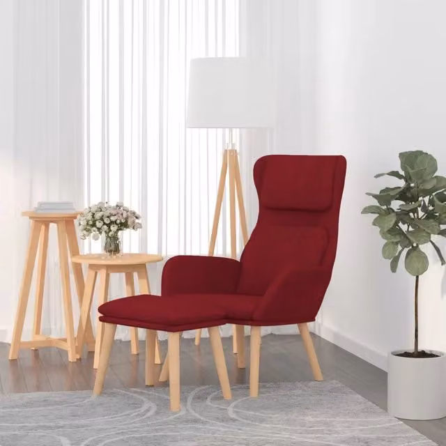 Poltrona Relax con Poggiapiedi vidaXL in Velluto Rosso per il tuo Soggiorno
