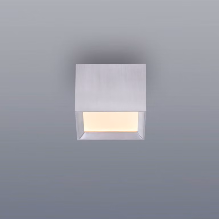 PURE Plafoniera soffitto Manhatten, dimmerabile, Alluminio / Grigio / Zincato, Corridoio, Alluminio, Moderno, Plafoniera