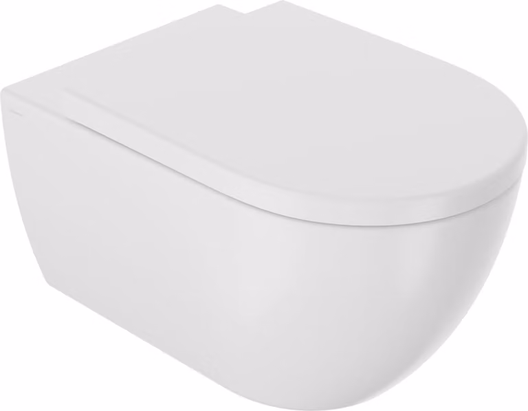 SANYCESS ARC WC sospeso senza brida con sedile WC SoftClose TakeOff, bianco opaco