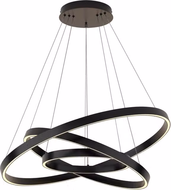 Maytoni Lampadario moderno Rim 1 luce LED integrato nero alluminio