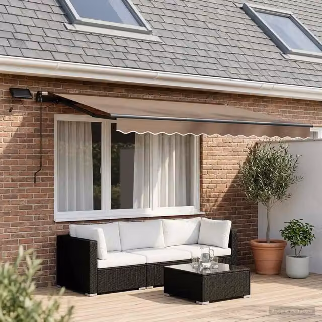 Tenda retrattile Tortora 300 x 250 cm Tessuto e Alluminio 3425849