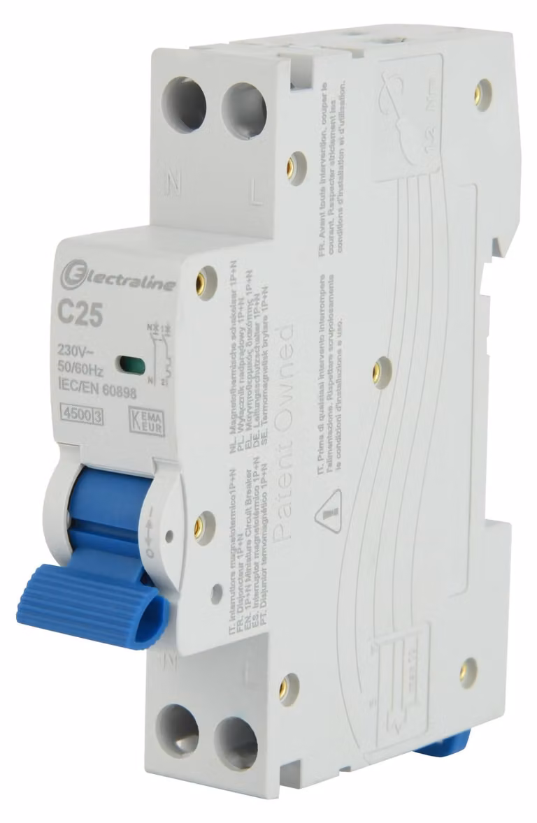 Interruttore magnetotermico miniaturizzato da 25A, curva C