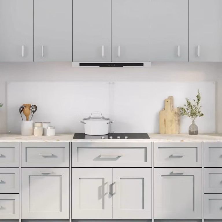 Set di 2 schienali da cucina in vetro trasparente vidaXL L 100 cm x H 50 cm